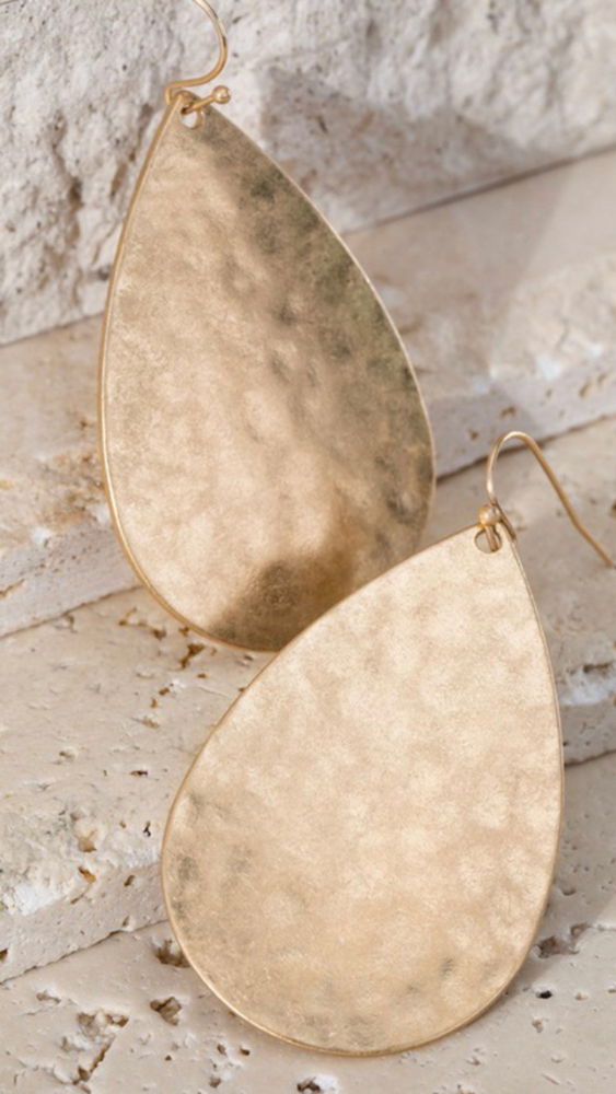 Heidi Leather Earrings in Hammered Gold – Aha Crafted